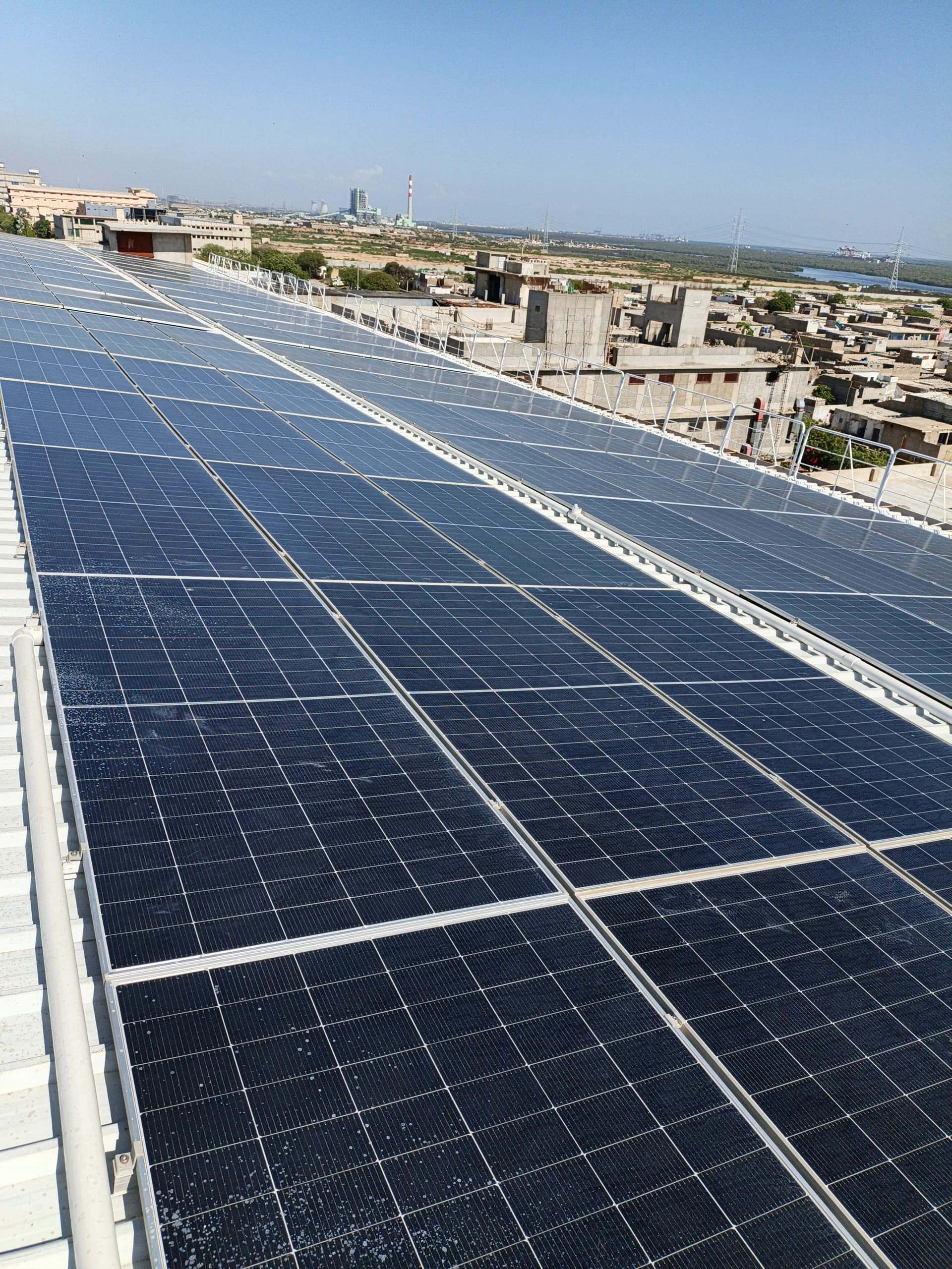 Industrial solar farm rows