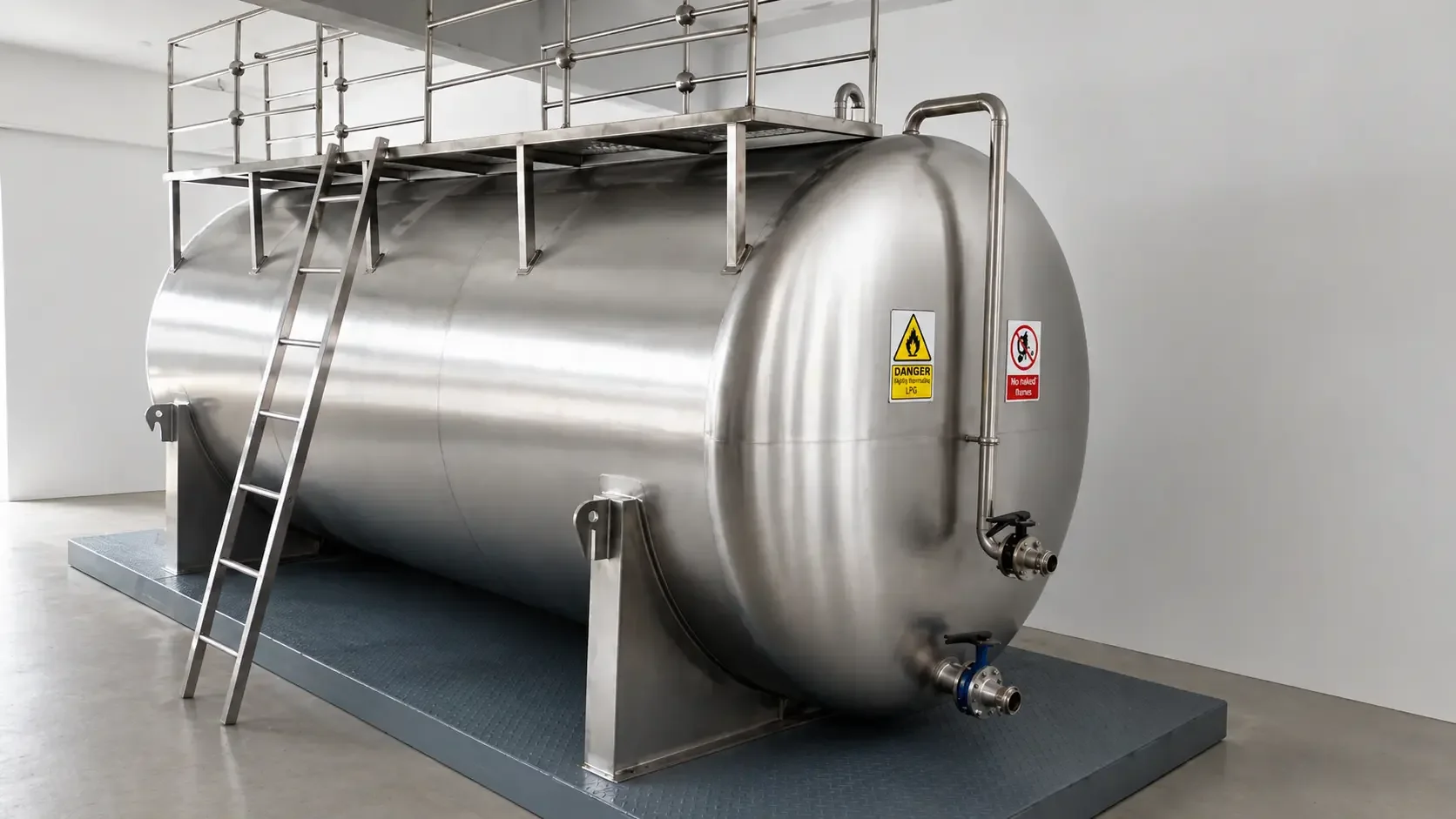 Stainless steel bulk storage tank
