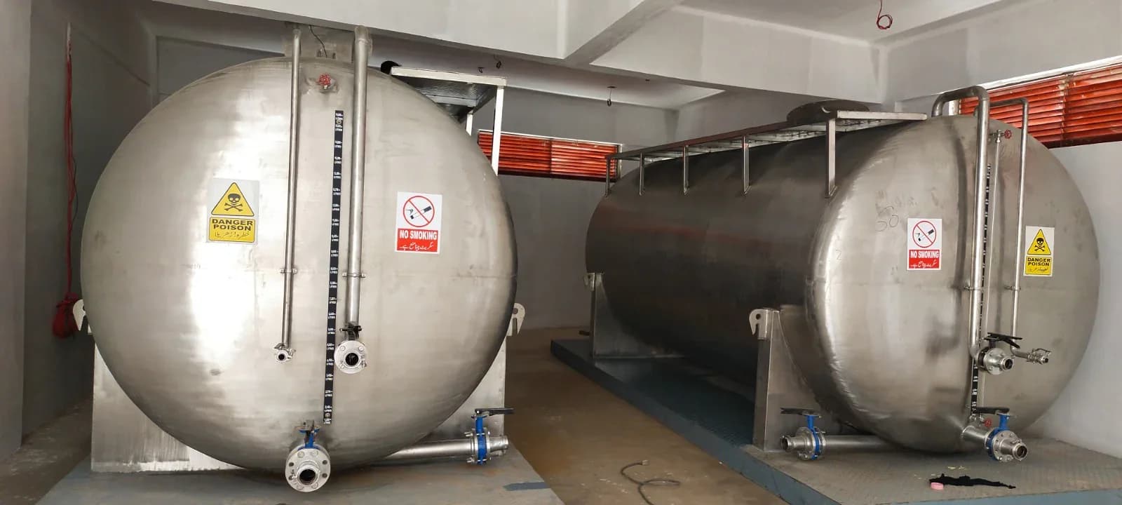 Completed bulk storage tank