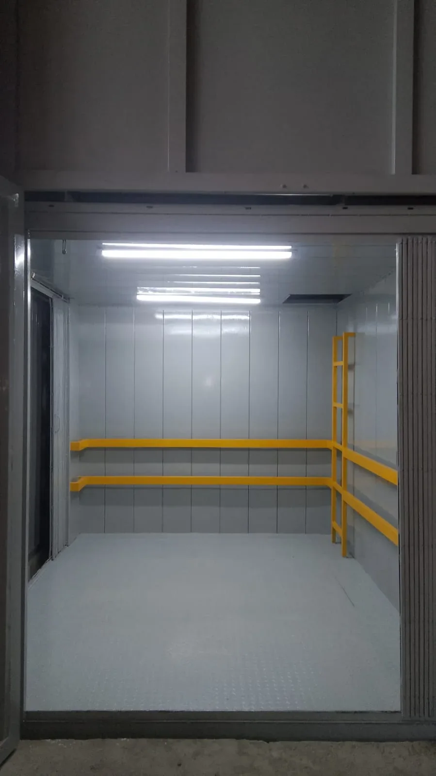 Cargo lift interior and landing entrance