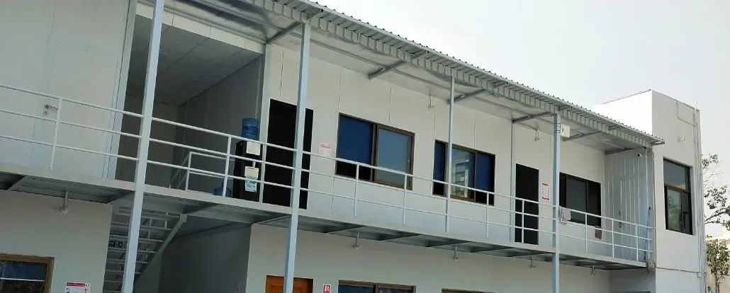 Completed fabricated building