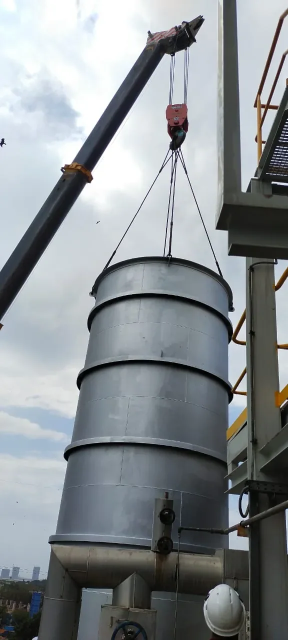 Gas turbine chimney installation